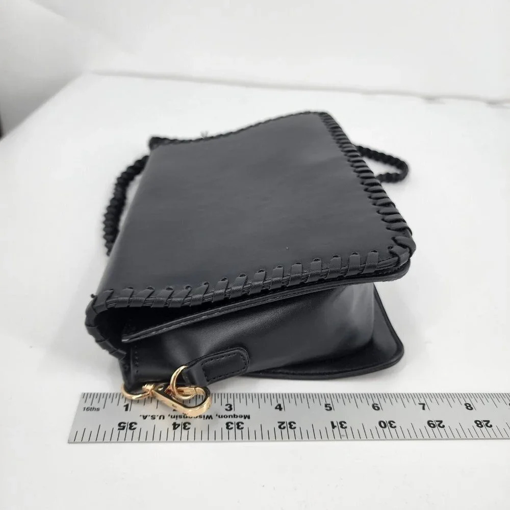 Moda Luxe Whip Stitch Faux Leather Medium Cross Body NWT - Picture 8 of 9